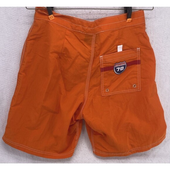 Bear Surf Mens 32" Board Nylon Swimming Trunks Orange Drawstring 1990's Wave - Picture 5 of 8